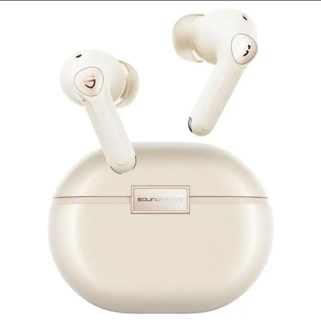 Наушники беспроводные Soundpeats Air4 Pro TWS вакуумные AptX Lossless ANC Бежевый (2484137578)