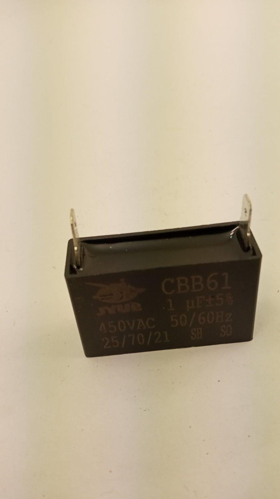 Конденсатор пусковой пленочный CBB-61 1 mkF 450VAC 5% 39x16x25