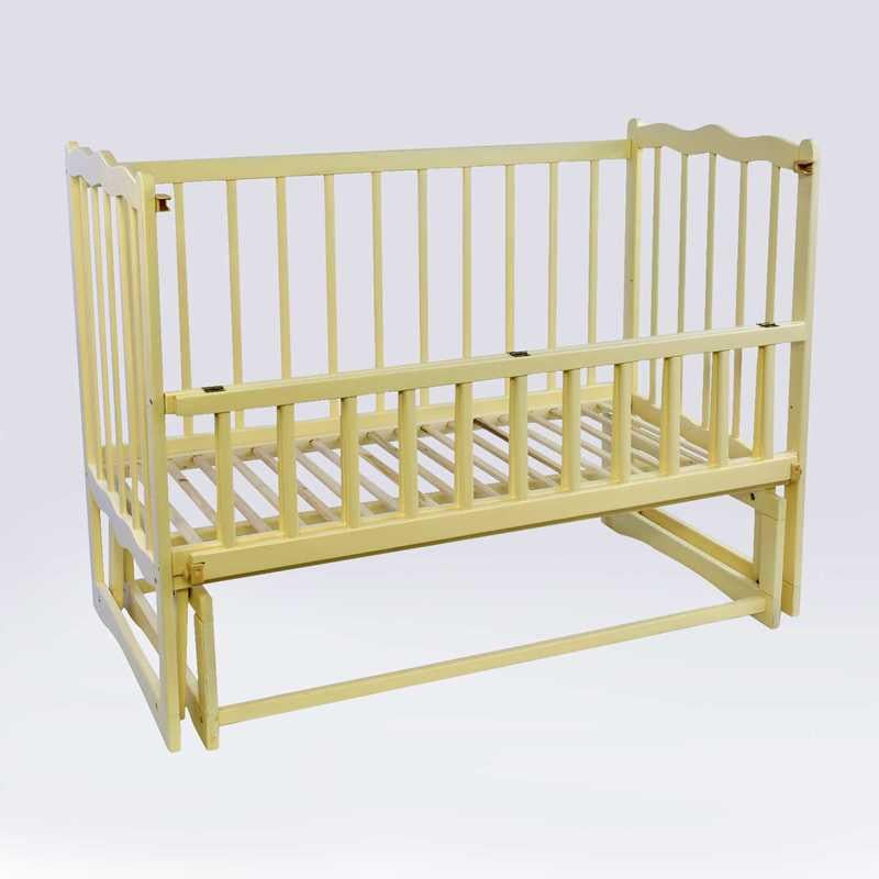 Кроватка детская маятник A-Toys Сон с откидным бортиком Слоновая кость