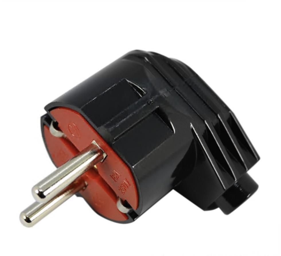 Вилка кутова Luxel 1105 з заземленням Чорний (27848322)