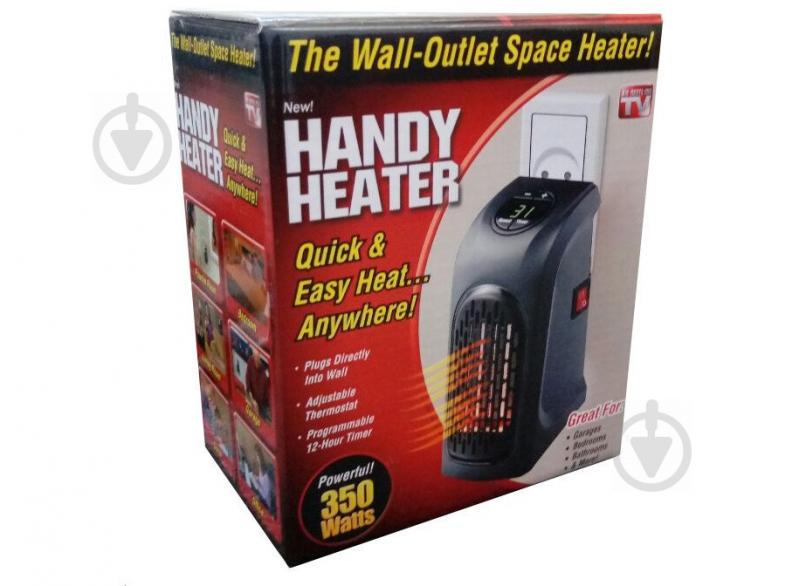 Портативний міні-обігрівач Rovus Handy Heater 400 Вт, 2 режими обдування, термостат Чорний (46-891713297) - фото 7