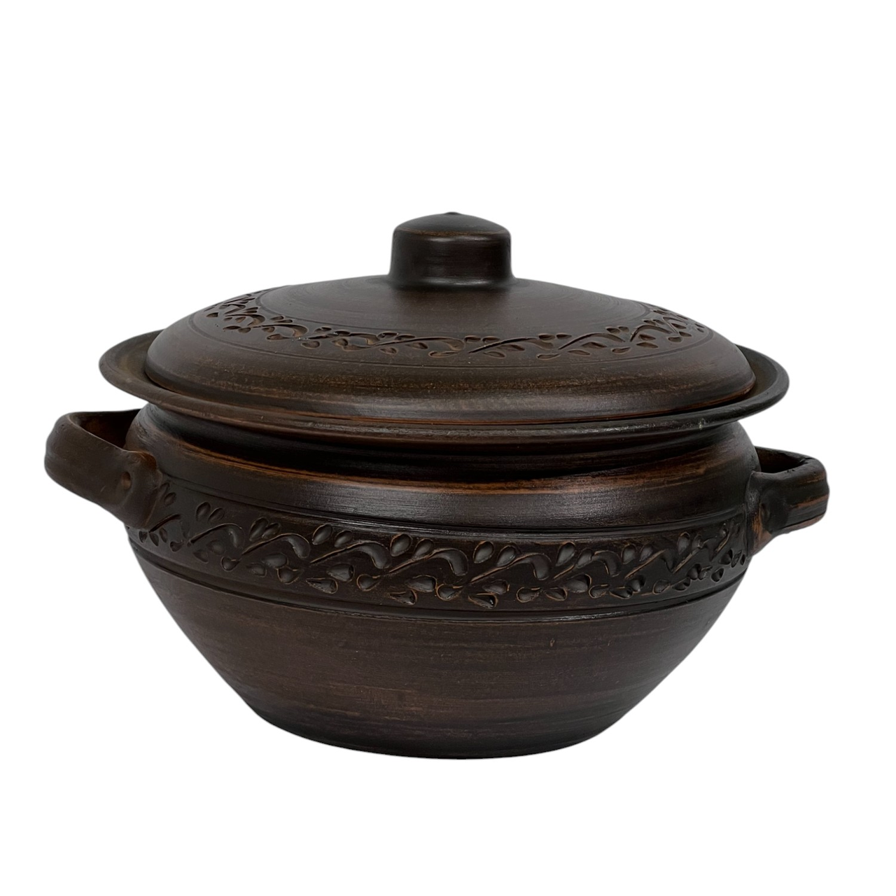 Шашлычница гончарная Український глиняний посуд Декор молоченная керамика 3,5 л