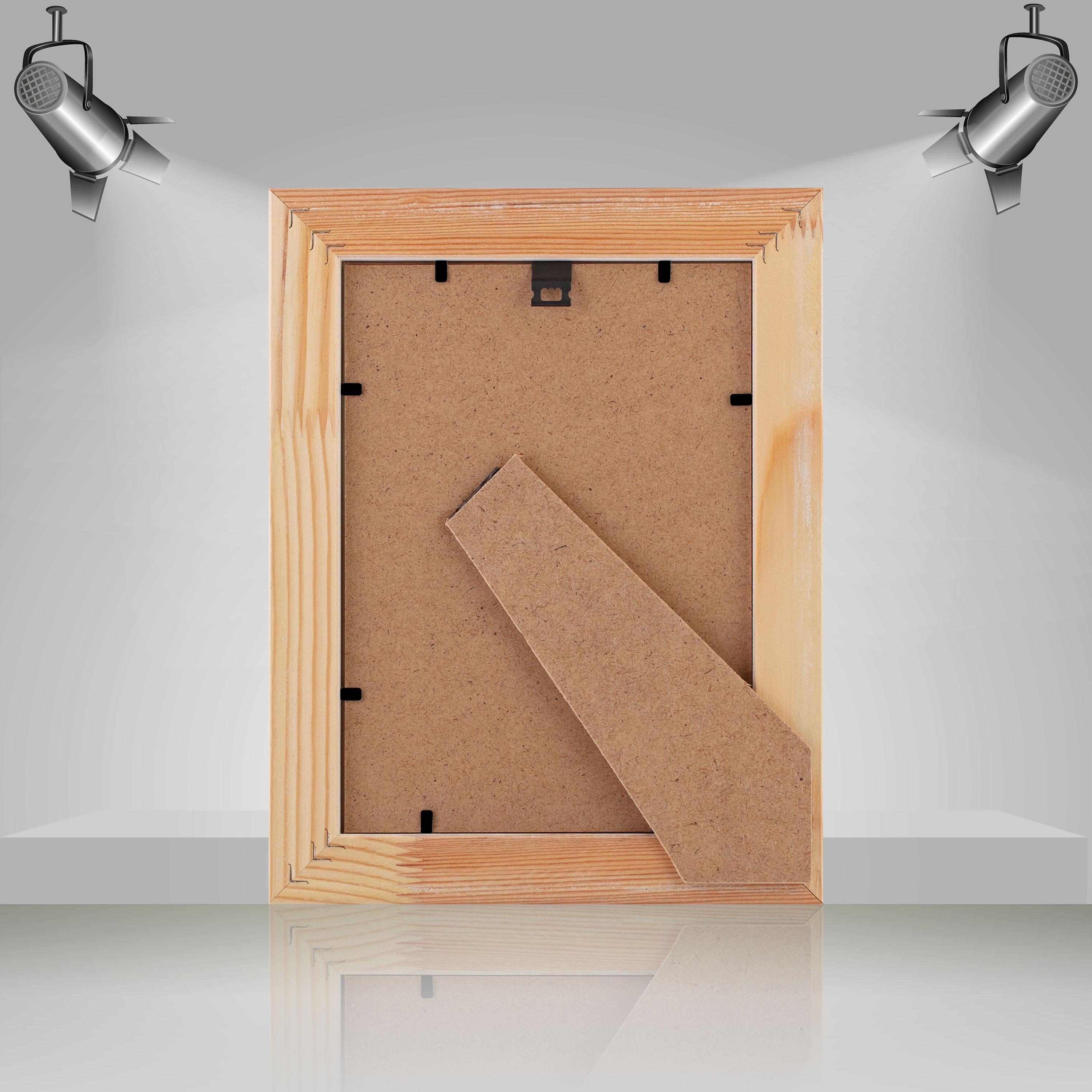 Фоторамка деревянная EmojiFrame 15х21 см А5 AH3322-02 антибликовое стекло 2 мм с ножкой Фиолетовый - фото 4