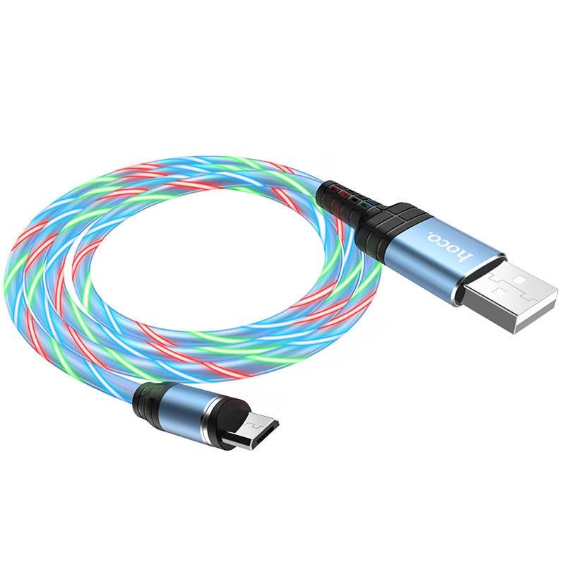 Кабель дата Hoco U90 Ingenious streamer MicroUSB 1 м Azure (00000048107_2)