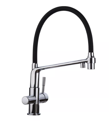 Смеситель для кухни Gappo G4398-7 с подключением фильтра Черный/Хром