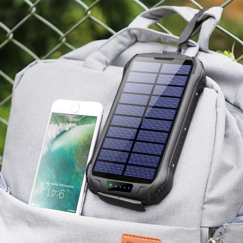 Повербанк Solar XN-i26W 26800 mAh бездротова зарядка/сонячна панель/ліхтар (9333053) - фото 5