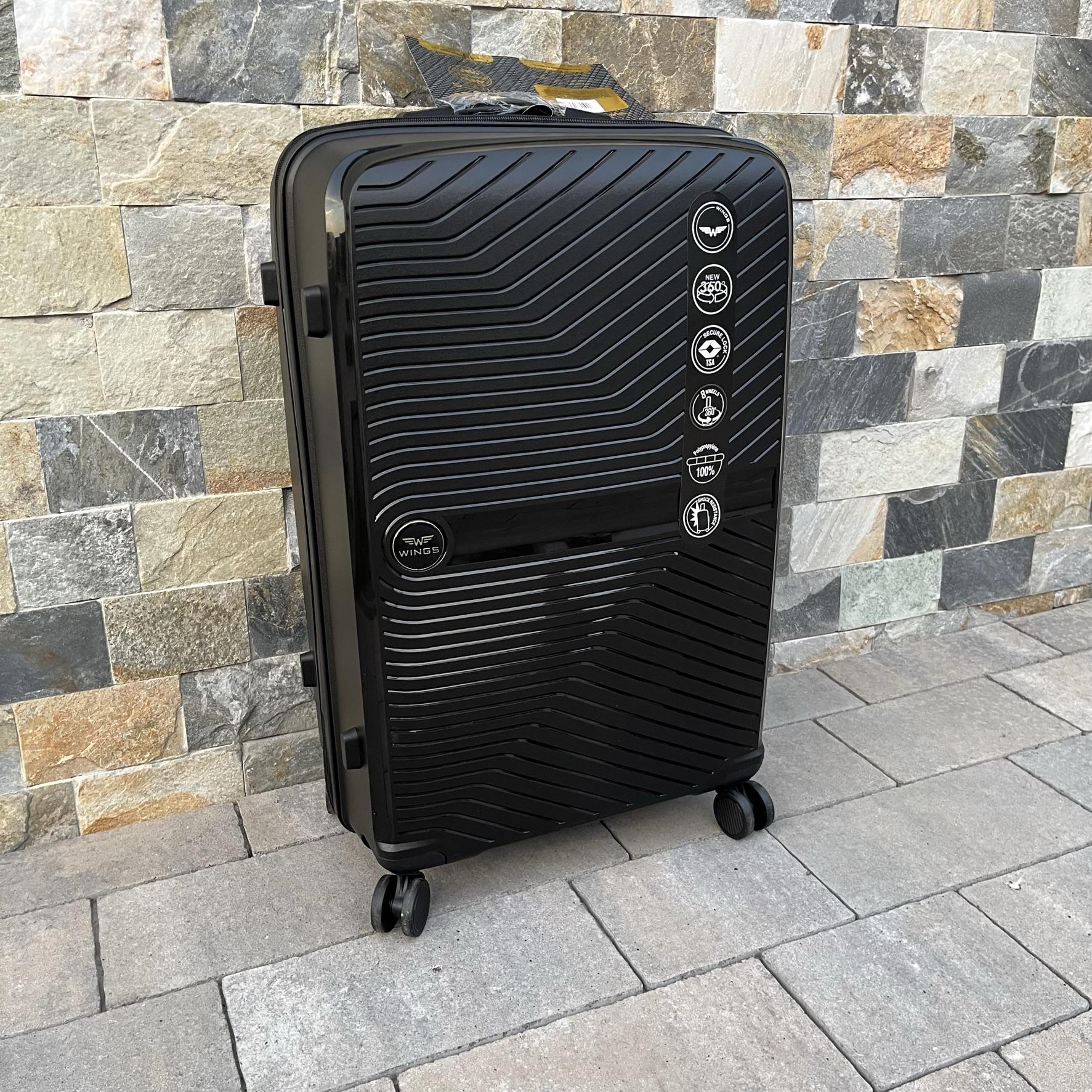 Чемодан дорожный большой из полипропилена Wings DQ181-04 L Черный - фото 3
