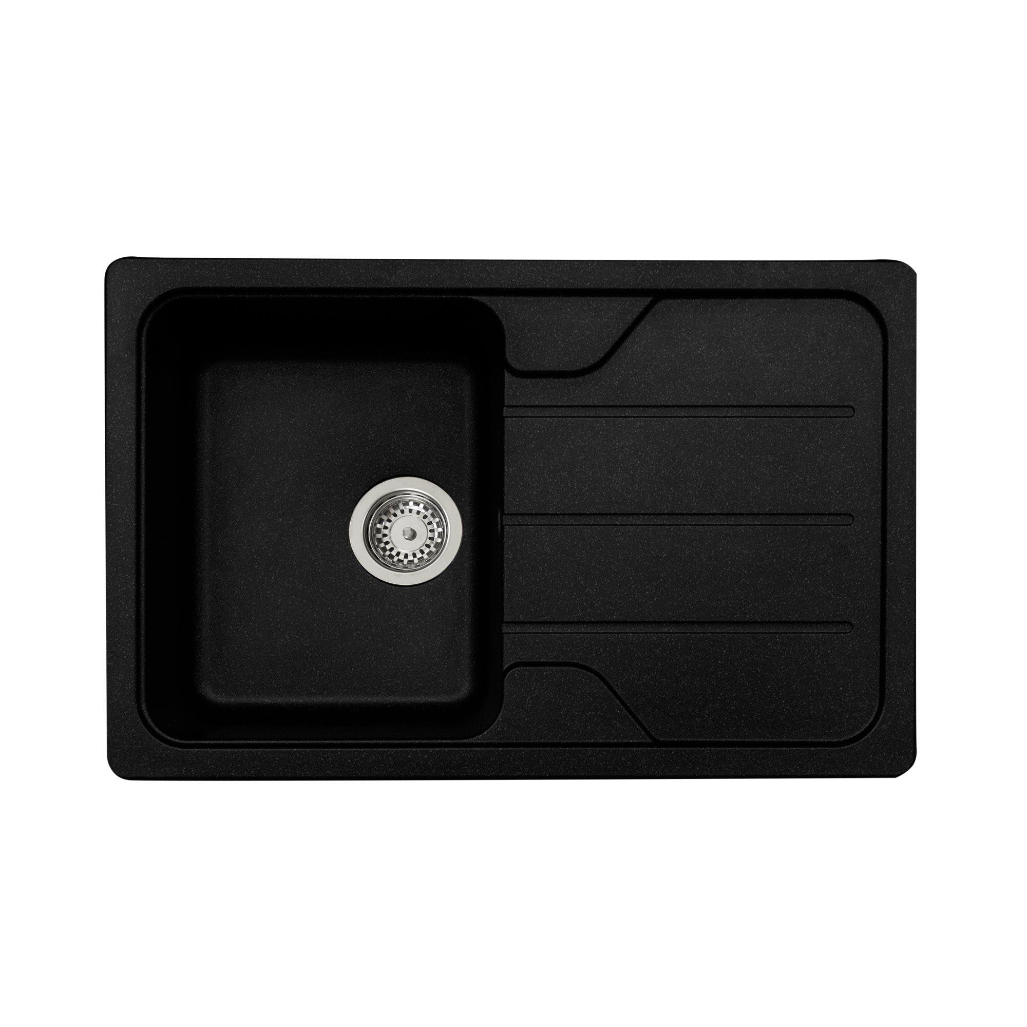 Мийка гранітна для кухні Valeso VERONA 7850 матова Чорний металік