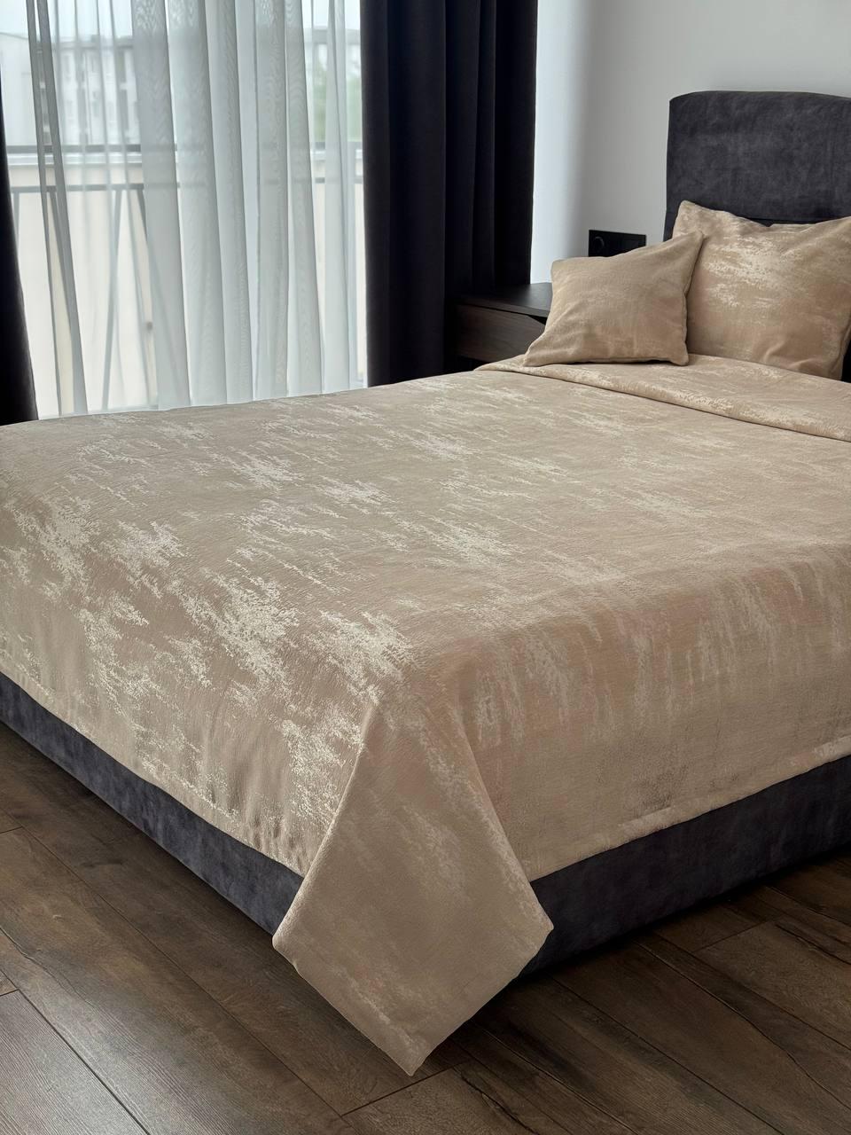 Покрывало Мрамор 240х250 см Бежевый (22000-4-240x250cm) - фото 6 Покрывало Мрамор 240х250 см Бежевый (22000-4-240x250cm) - фото 6