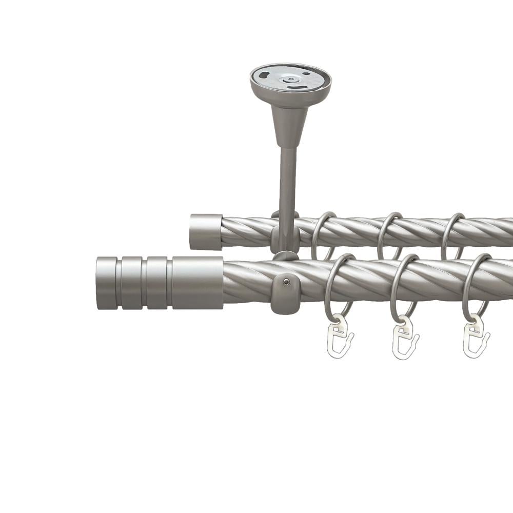 Карниз Orvit Модуло металевий дворядний відкритий до стелі скручена труба кільце металеве 25/19 мм 200 см Сатин (00-00026194)