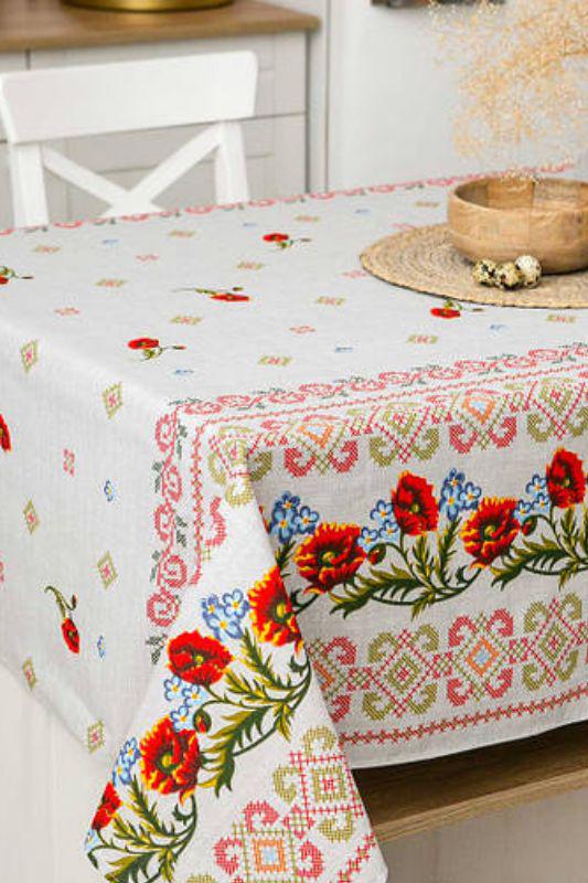 Скатертина на стіл Носи Своє Україна 1,50x1,80 м Айворі (1099-У)