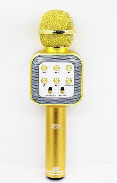 Бездротовий мікрофон для караоке з динаміком та світломузикою Wester WS-1818
