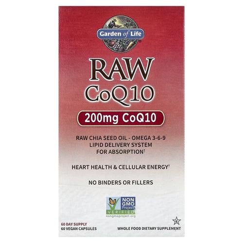 Коэнзим Q-10 Garden of Life RAW CoQ10 200 мг 60 растительных капс. (GOL-11592)