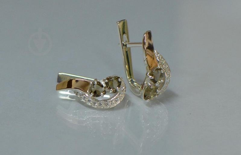 Серебряные серьги Sil с сердцами 112s-11 Рах-топаз (Sil-905)