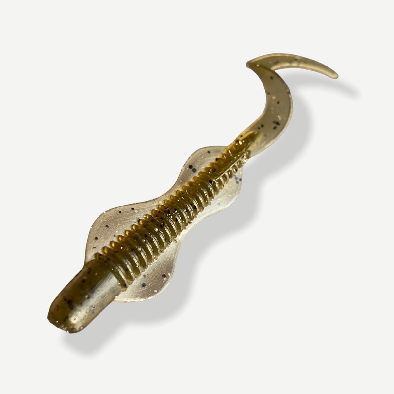 Силиконовая приманка Big Baits Cobra речная серия 4,0" 6 шт. # 106 Green Pumpkin (2403106)