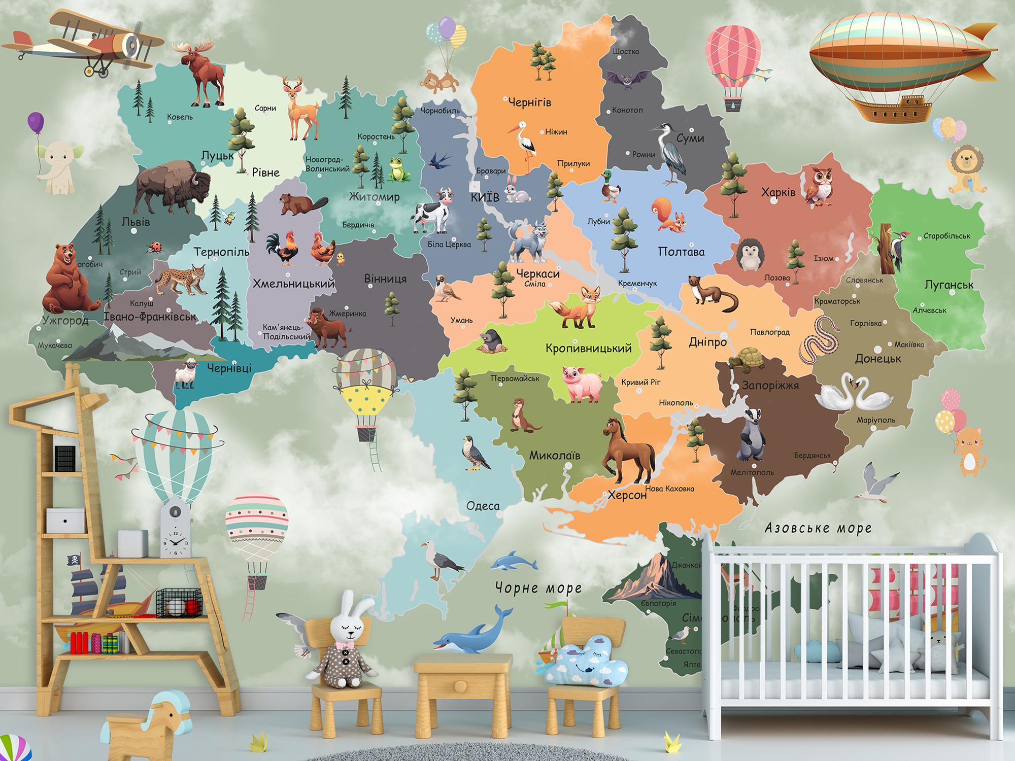 Обои 3Д флизелиновые Upstream Детская карта Украины 120х180 см (WMK-013/2) - фото 7 Обои 3Д флизелиновые Upstream Детская карта Украины 120х180 см (WMK-013/2) - фото 7