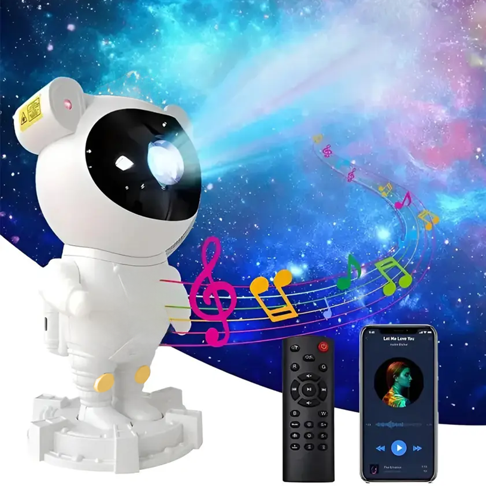 Нічник-проектор зоряного неба Астронавт з пультом ДК та Bluetooth колонкою від USB 8 режимів світіння - фото 7