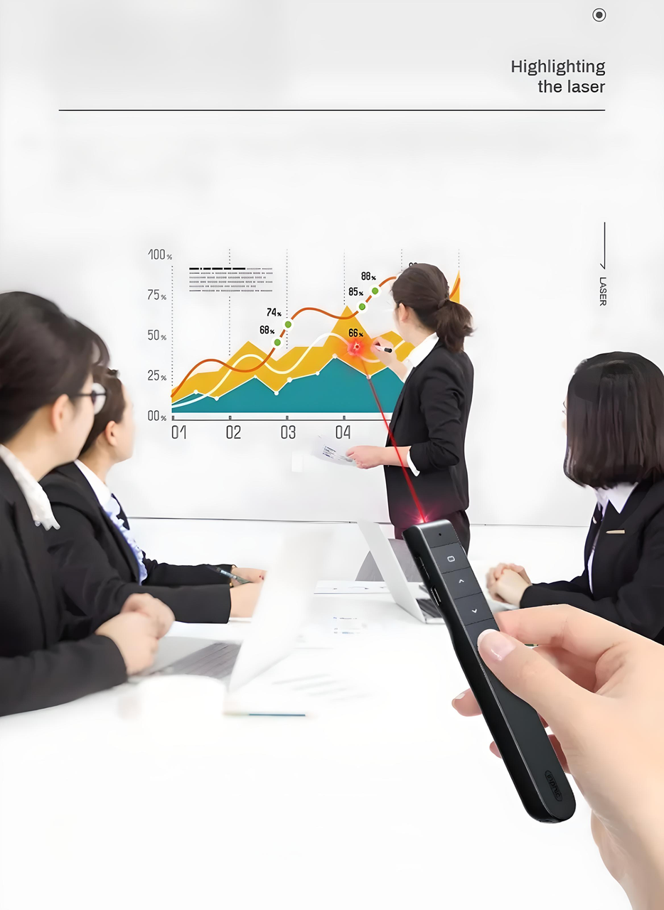 Пульт презентер INPHIC PL1 для презентацій з USB2.4G на акумуляторі з лазерною указкою Чорний (2311274738) - фото 8