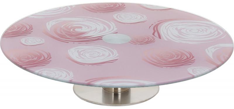 Блюдо сервировочное Liadane Розовая Нежность вращающееся Ø 30 см стеклянное на ноге (BD-594-249) - фото 1 Блюдо сервировочное Liadane Розовая Нежность вращающееся Ø 30 см стеклянное на ноге (BD-594-249) - фото 1