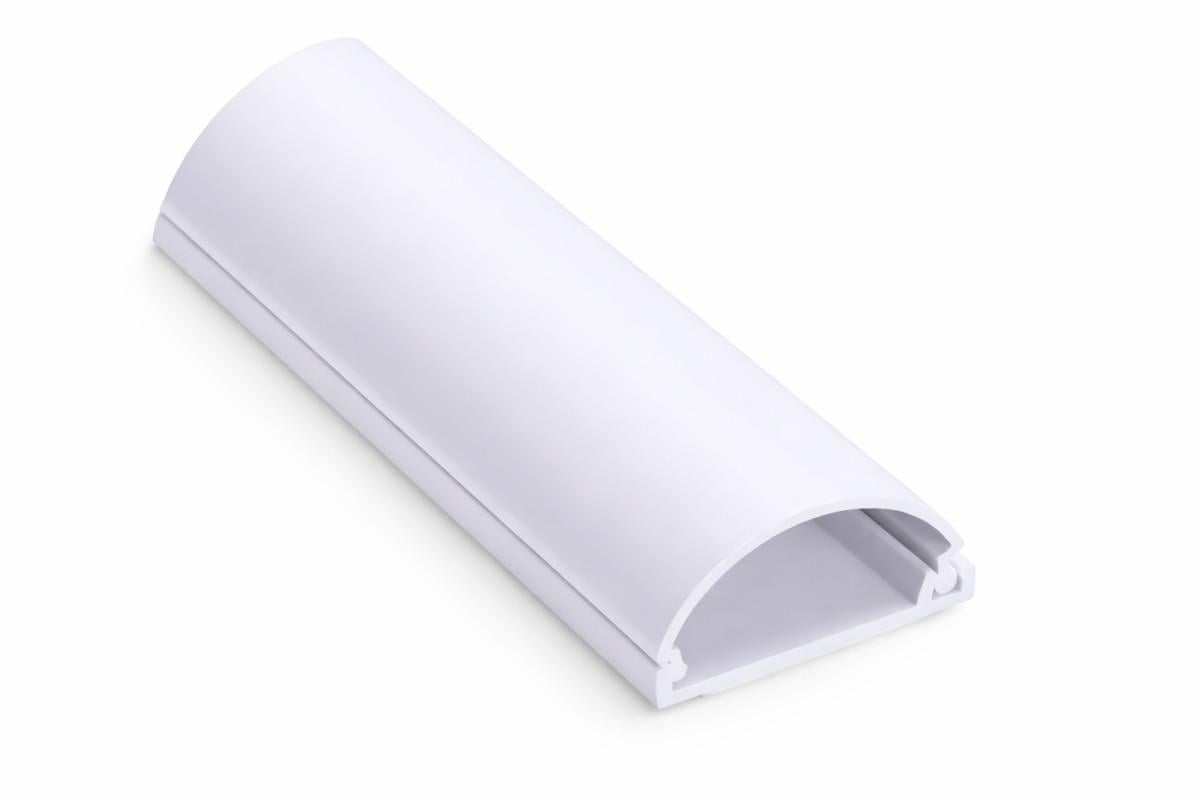 Кабель-канал напольный накладной полукруглый PVC №4 1 м 40×13,5 мм Белый (2931152161)