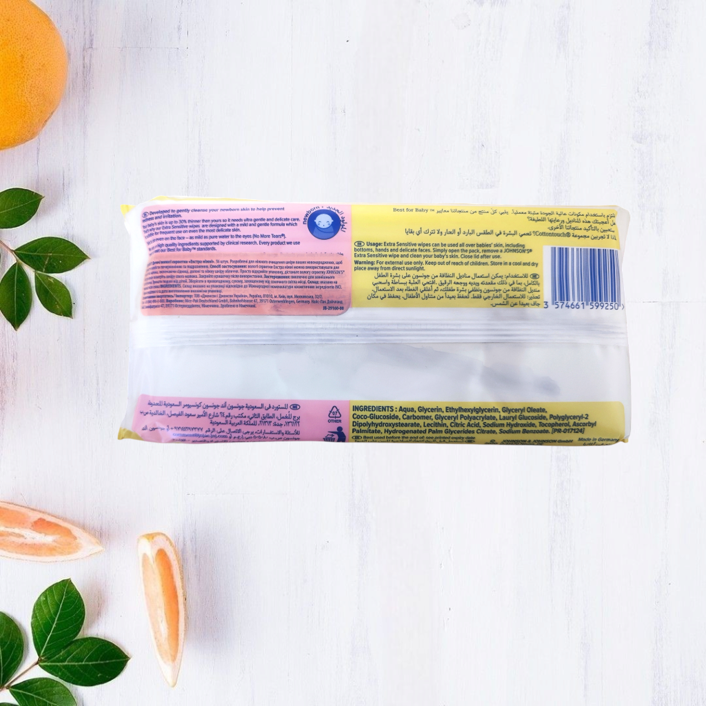 Дитячі вологі серветки Johnson's Extra Sensitive 56 шт. - фото 2