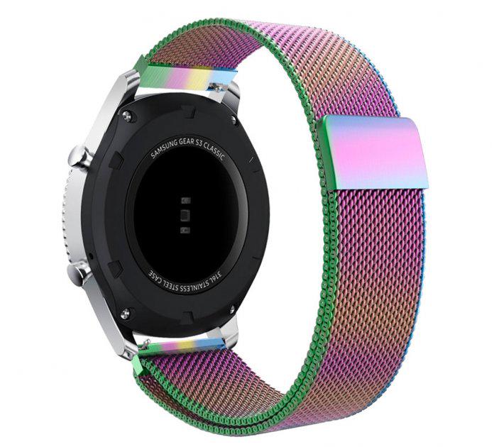 Металлический ремешок Watchbands Milanese Loop для Samsung Gear S3/Samsung Galaxy Watch 46 мм Silver Colorful (WB004METALCOLORFUL) - фото 2