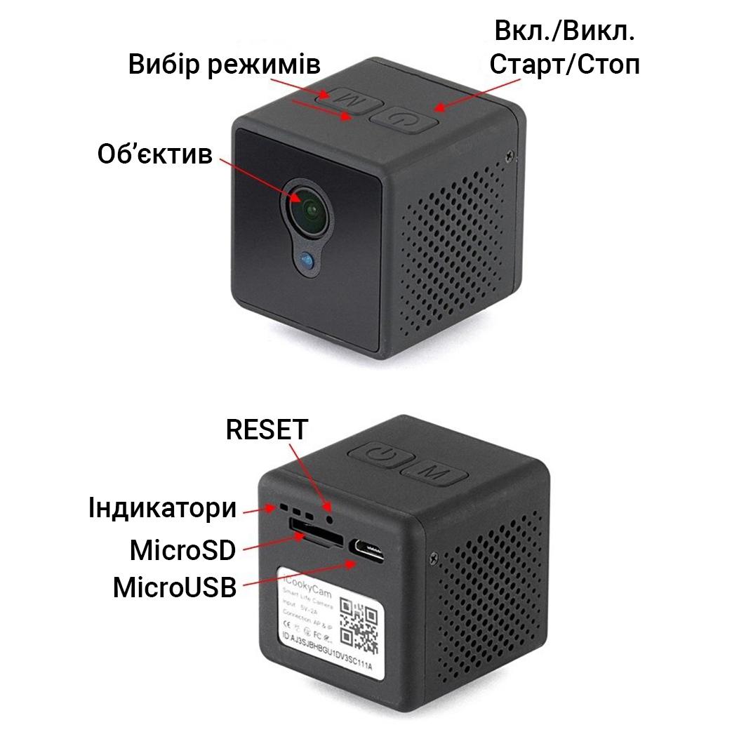 WiFi міні камера Camsoy S8 з датчиком руху та нічним баченням 1080P - фото 4