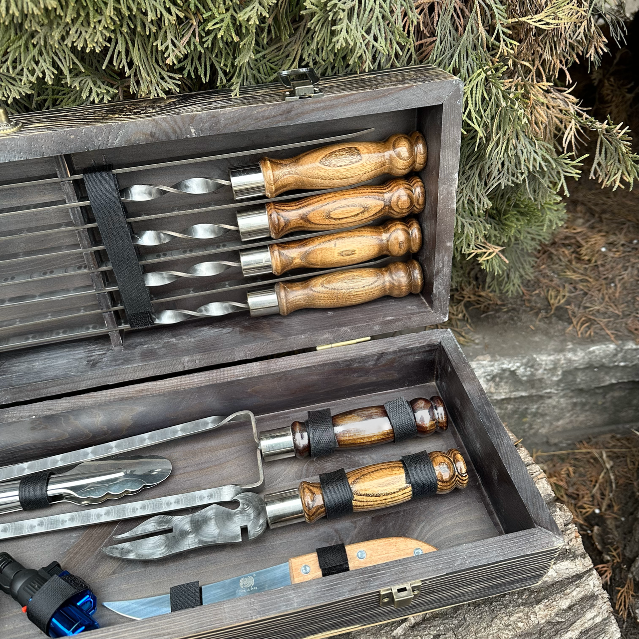 Набор подарочный для барбекю Mzavod Охотник Темно-коричневый (27728904) - фото 6 Набор подарочный для барбекю Mzavod Охотник Темно-коричневый (27728904) - фото 6
