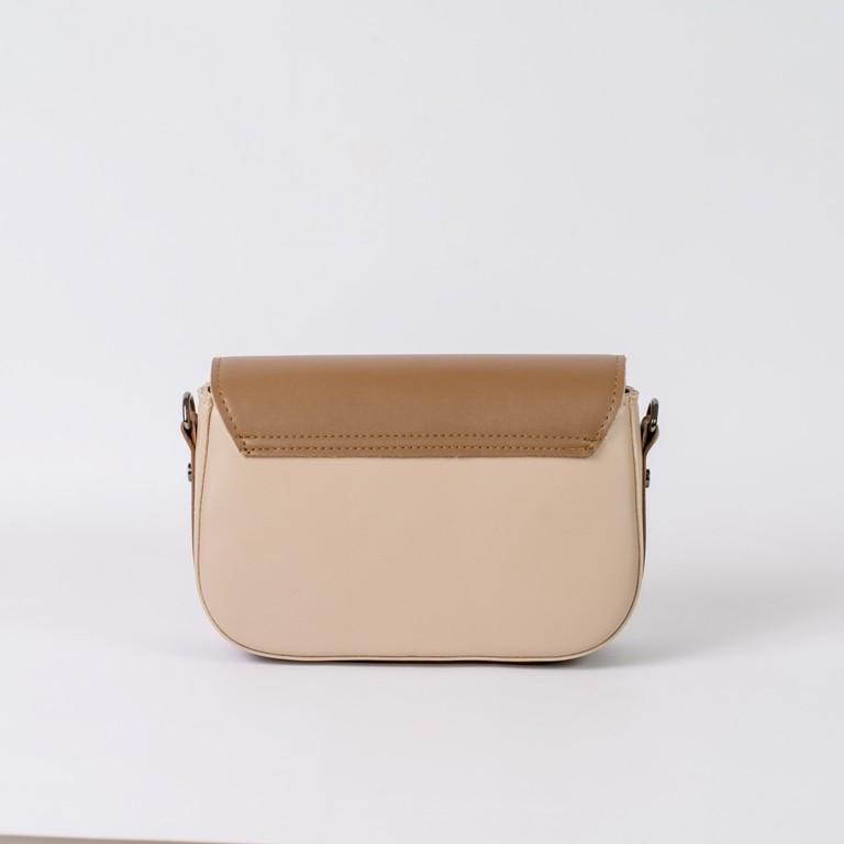 Сумка женская XENIA № 11-22 кросс-боди из глаткой экокожи Бежевый/Коричневый - фото 3 Сумка женская XENIA № 11-22 кросс-боди из глаткой экокожи Бежевый/Коричневый - фото 3