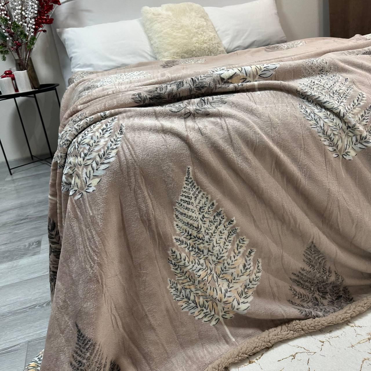 Плед-покрывало двухсторонняя 200х220 см Кофейный (30231081)