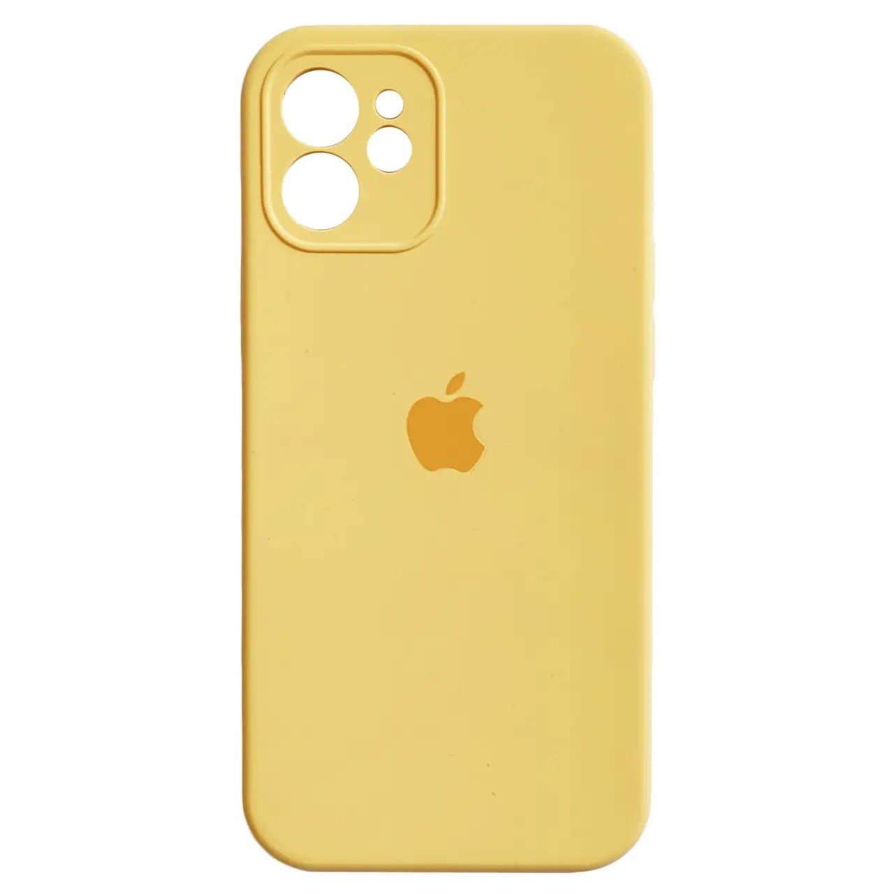 Силиконовый Чехол Накладка Закрытая Камера Silicone Case Full Camera Для iPhone 12 Yellow Силиконовый Чехол Накладка Закрытая Камера Silicone Case Full Camera Для iPhone 12 Yellow