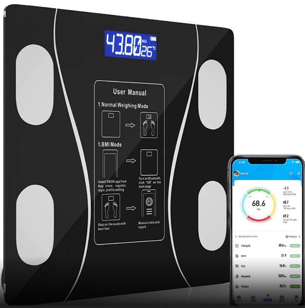 Смарт-весы напольные Smart Scale 180 кг 25x25 см Черный (2711316746) - фото 4 Смарт-весы напольные Smart Scale 180 кг 25x25 см Черный (2711316746) - фото 4