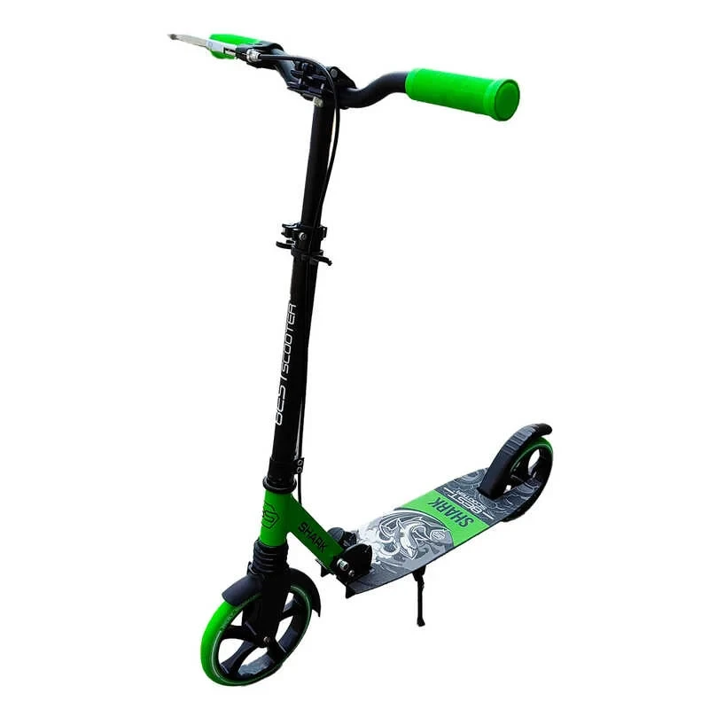 Самокат двухколесный Best Scooter SH-50730 SHARK с ручным тормозом зажим руля колеса PU 20 см (2098457041) - фото 1