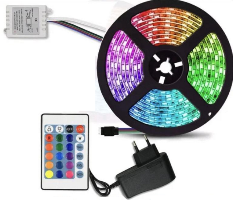 Світлодіодна стрічка 5050 RGB 12V 4,5 м Різнокольоровий (42779-5050 R GB _176) - фото 1 Світлодіодна стрічка 5050 RGB 12V 4,5 м Різнокольоровий (42779-5050 R GB _176) - фото 1