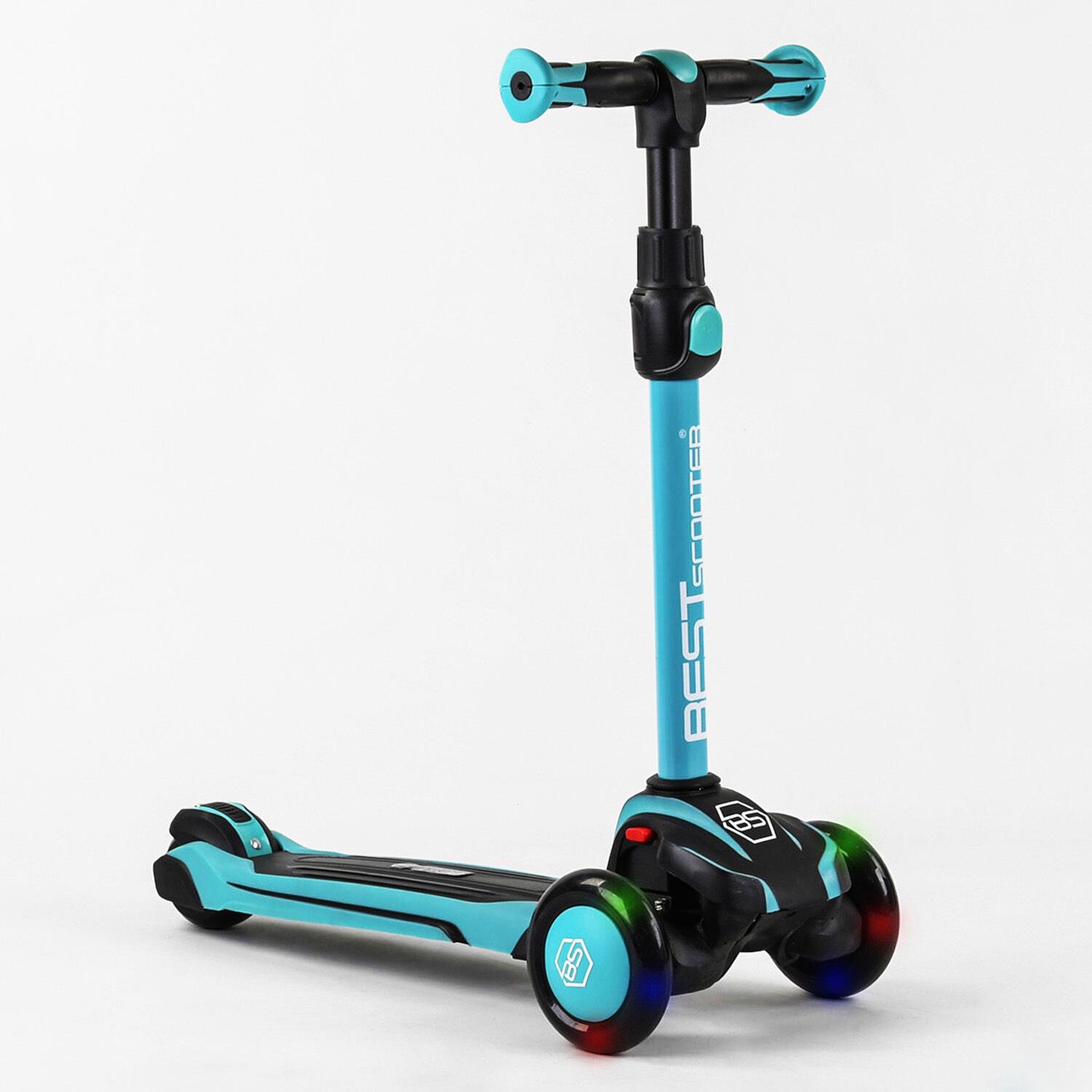 Самокат трехколесный Best Scooter Maxi алюминиевый руль колеса PU со светом Blue (102926) Самокат трехколесный Best Scooter Maxi алюминиевый руль колеса PU со светом Blue (102926)