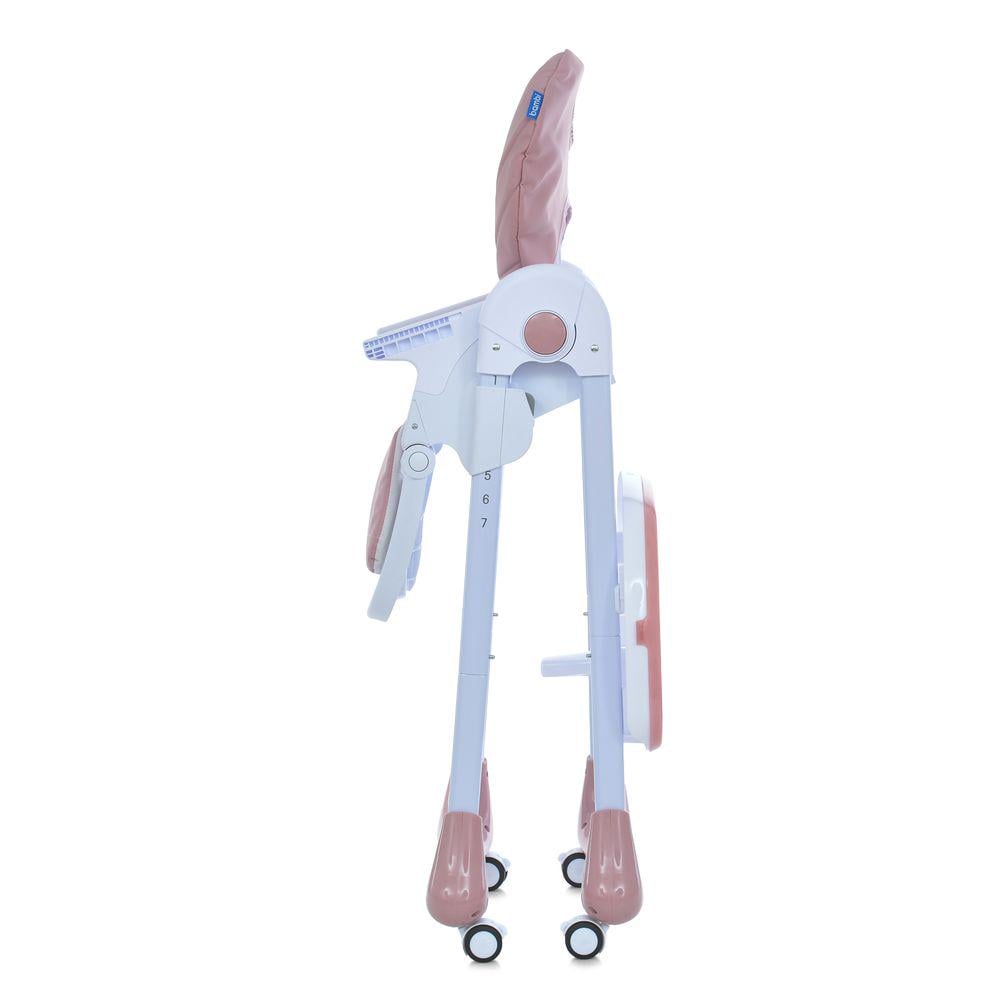 Стільчик для годування з регульованою спинкою/висотою і колесами Рожевий - фото 7 Стільчик для годування з регульованою спинкою/висотою і колесами Рожевий - фото 7