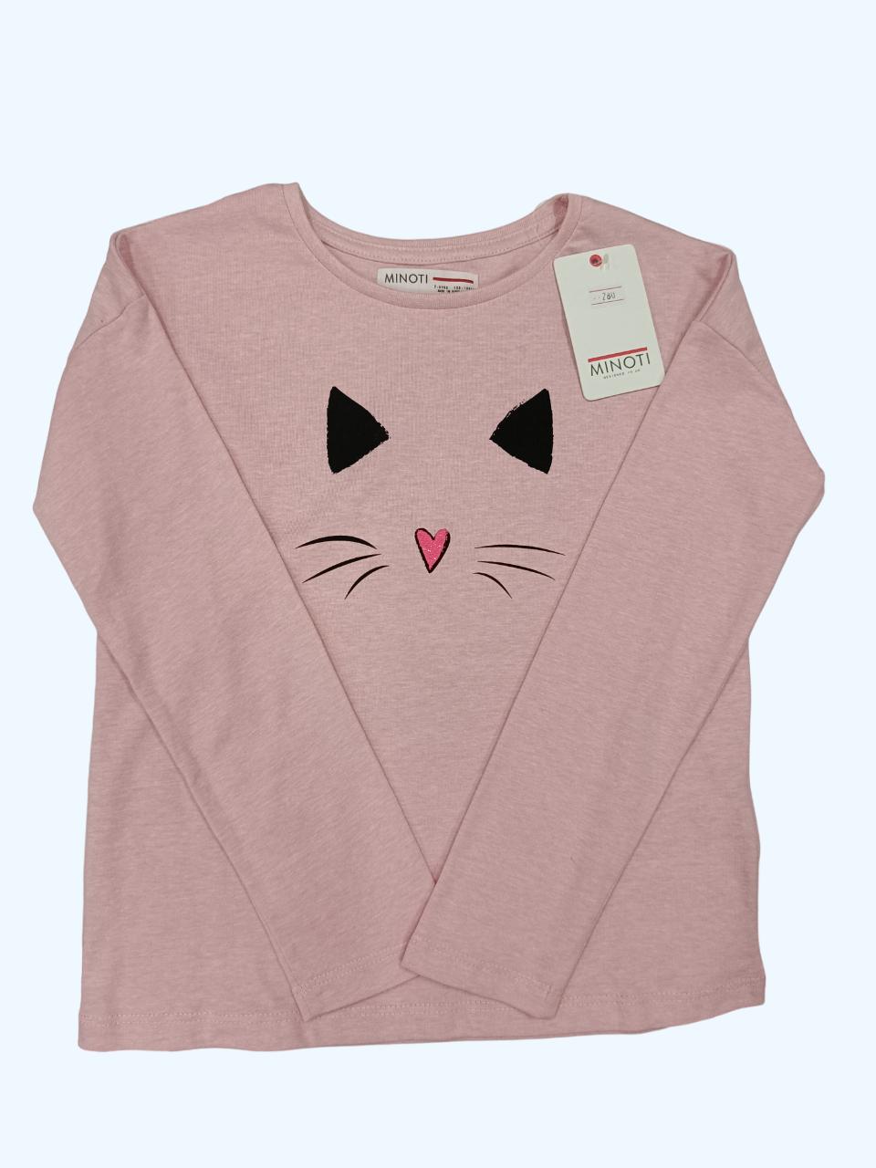 Лонгслів дитячий для дівчинки Minoti 122 см Рожевий (0258B)