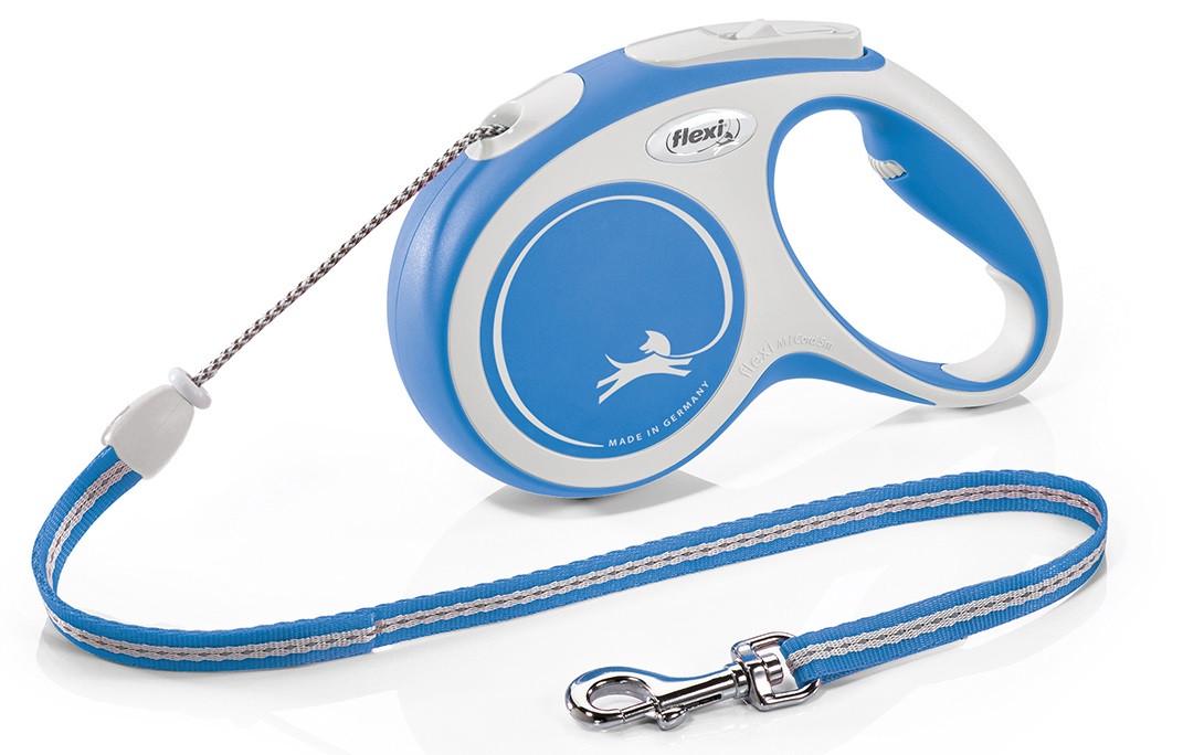 Поводок-рулетка Flexi New Comfort для собак M Cord 5 м шнур до 20 кг Синий (1684049082)