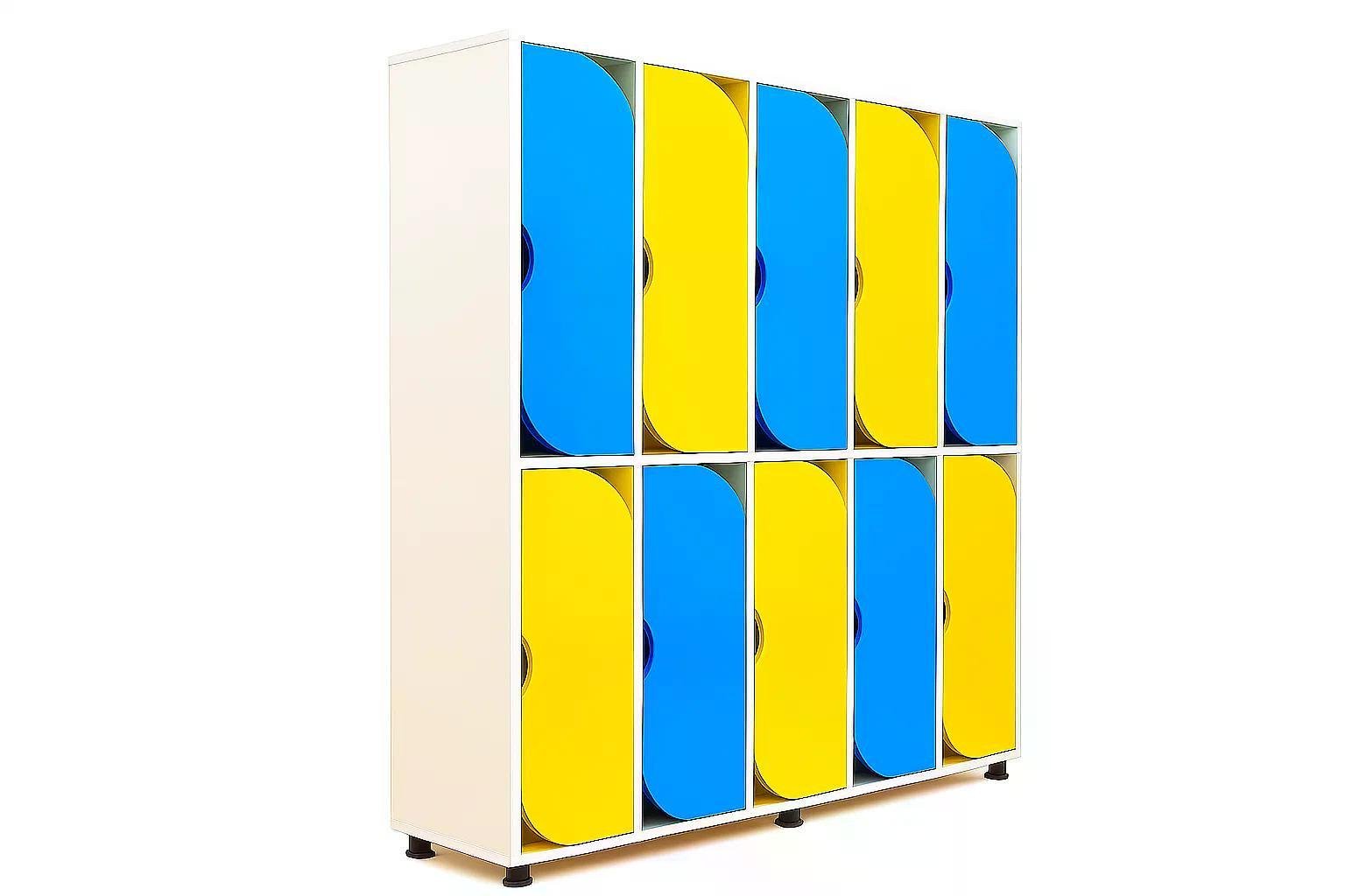 Шкаф для одежды 10-секций DS-54 на металлических регулируемых опорах