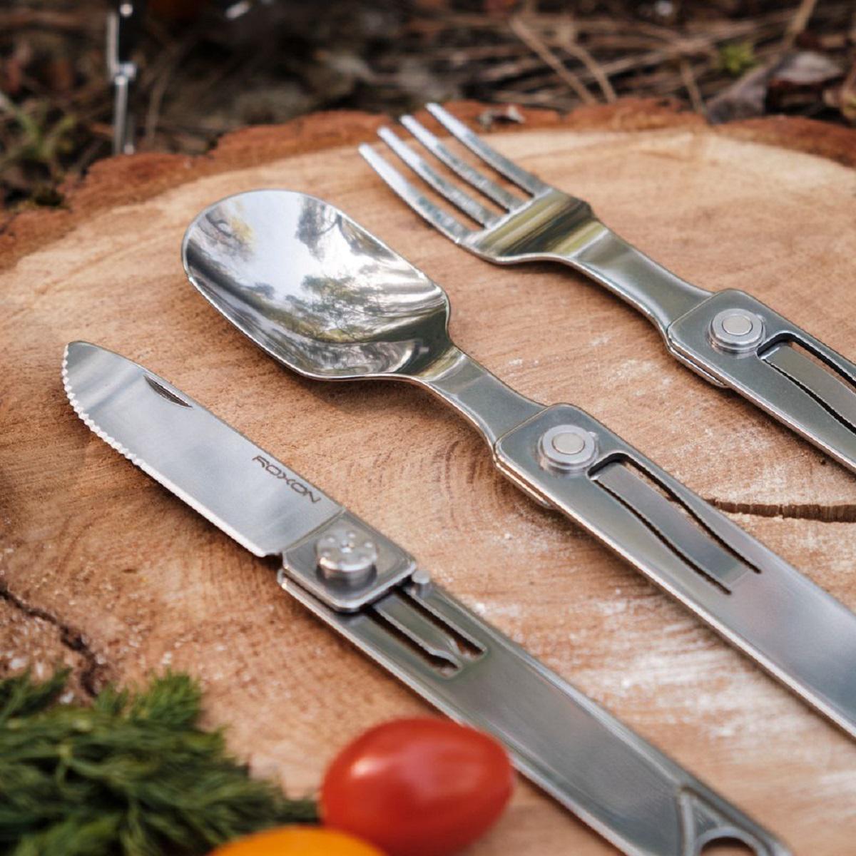 Набір столових приладів Roxon C1S 3в1 ложка/вилка/ніж нержавіюча сталь (C1S) - фото 9 Набір столових приладів Roxon C1S 3в1 ложка/вилка/ніж нержавіюча сталь (C1S) - фото 9