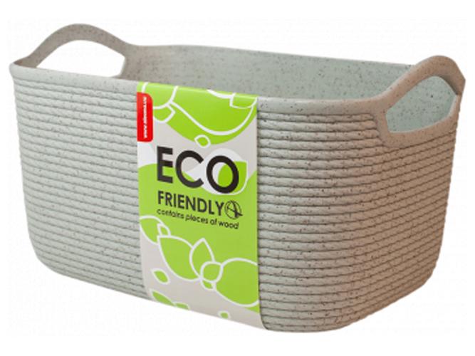 Кошик Джут ECO WOOD M 32х23х18 см 6,5л Полин (MAN-34796)