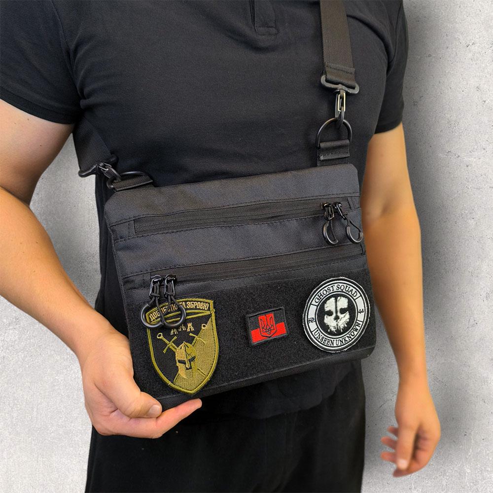 Сумка-кобура мужская 30х24 см Черный (521246) - фото 10 Сумка-кобура мужская 30х24 см Черный (521246) - фото 10