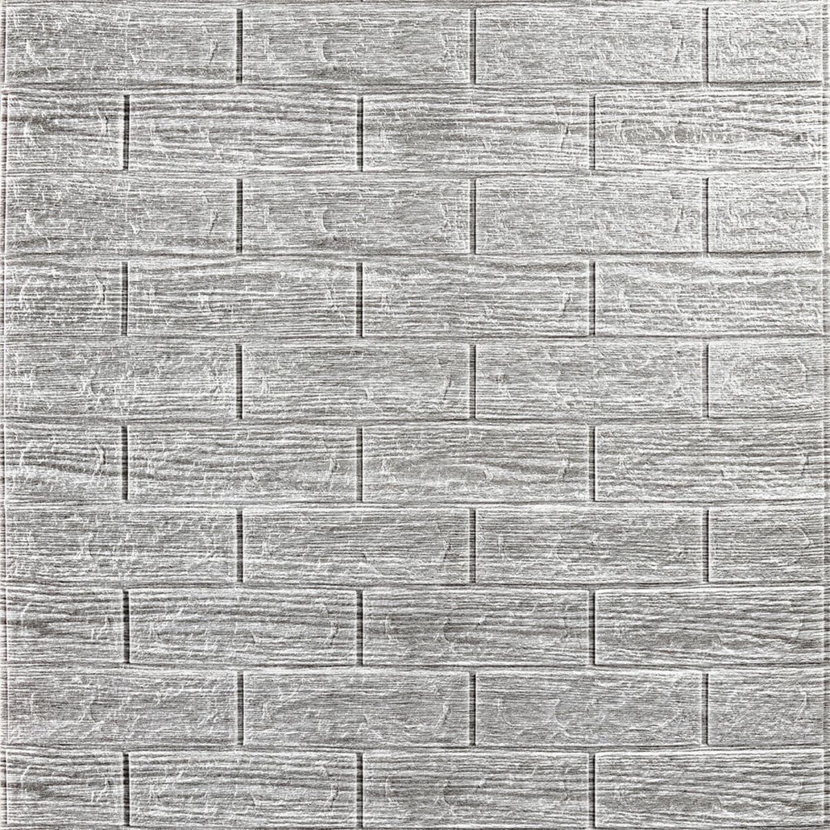 Панель самоклеящаяся декоративная 3D полоска кирпич 700x770x5 мм Серый (183 SW-00000488)