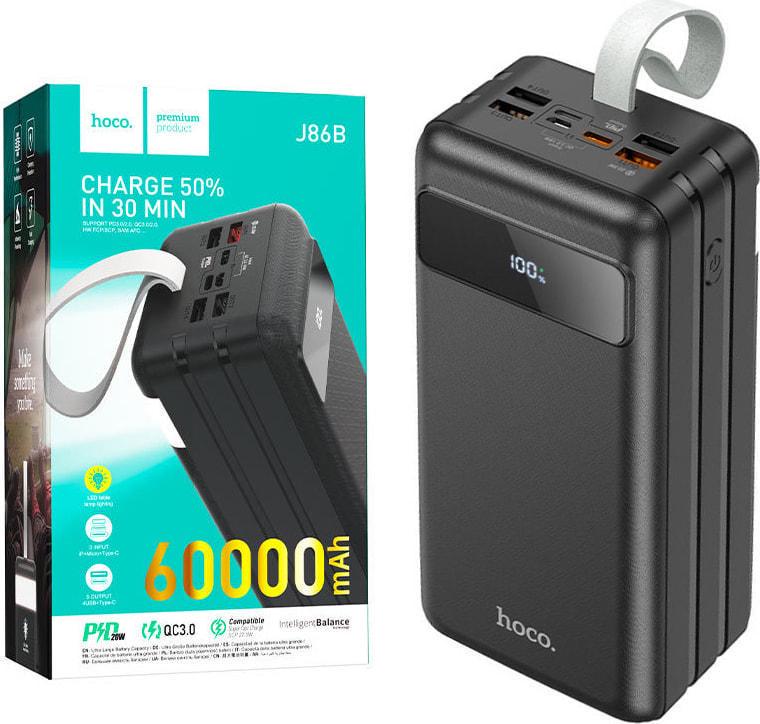 Внешний аккумулятор Hoco J86B 22,5W QC3.0/PD20W/LED Light 60000mAh Black (38275)