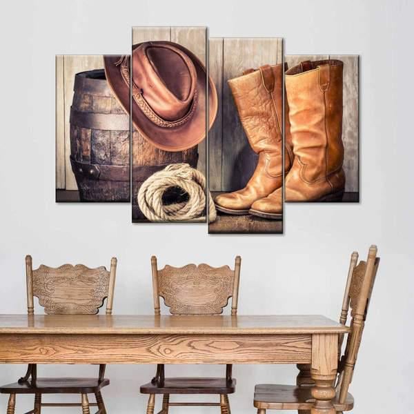 Модульная картина KIL Art Набор ковбоя из четырех частей 89x56 см (M4_M_97)