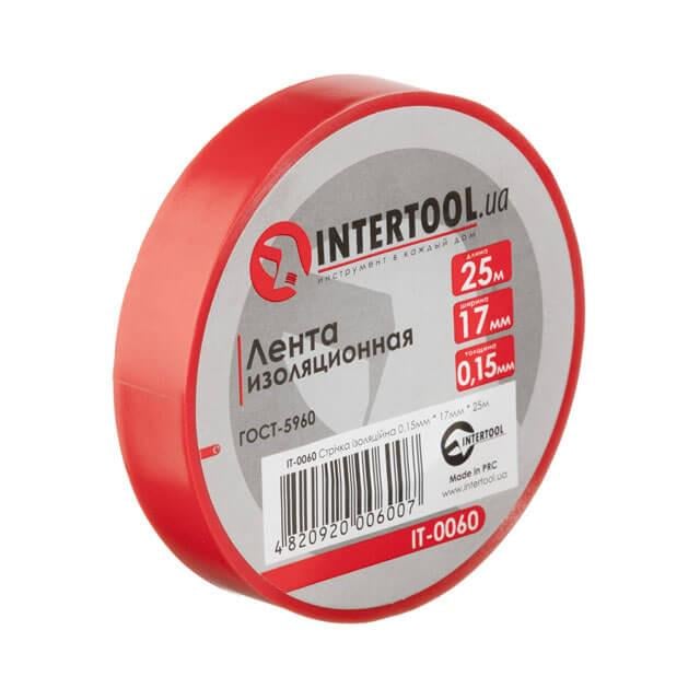 Стрічка ізоляційна Intertool 0,15x17 мм 25 м Червоний (IT-0060)