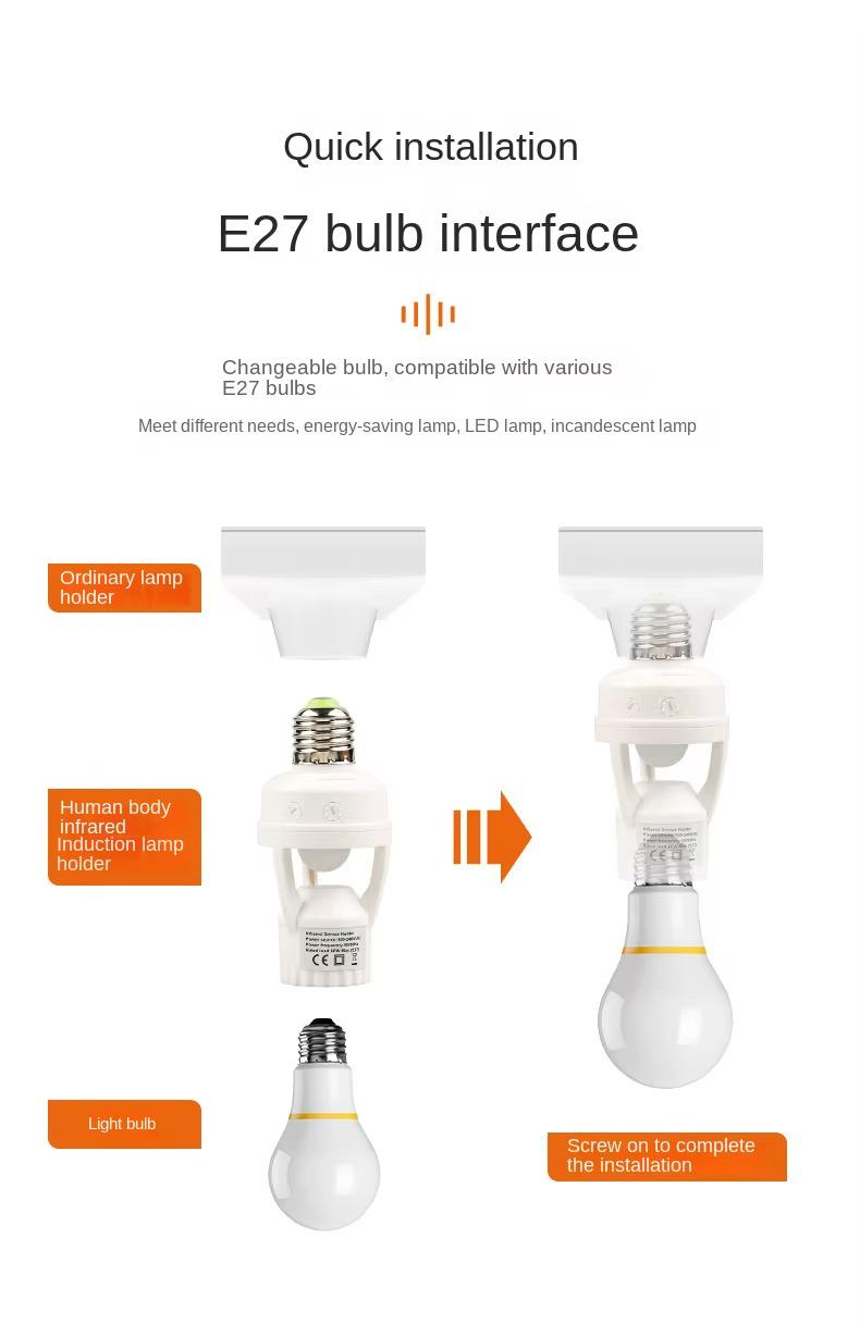 Патрон для ламп SL-6675 с датчиком движения и настройками White (784780676) - фото 4 Патрон для ламп SL-6675 с датчиком движения и настройками White (784780676) - фото 4