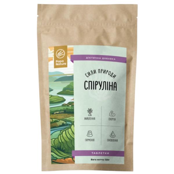 Натуральная добавка PapaNature Arthrospira platensis Спирулина 480 табл. 120 г (23712893) Натуральная добавка PapaNature Arthrospira platensis Спирулина 480 табл. 120 г (23712893)