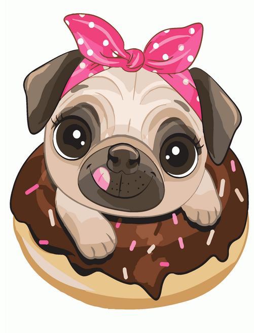 Картина за номерами Brushme Солодкий мопс 30x40 см (MEX7095)