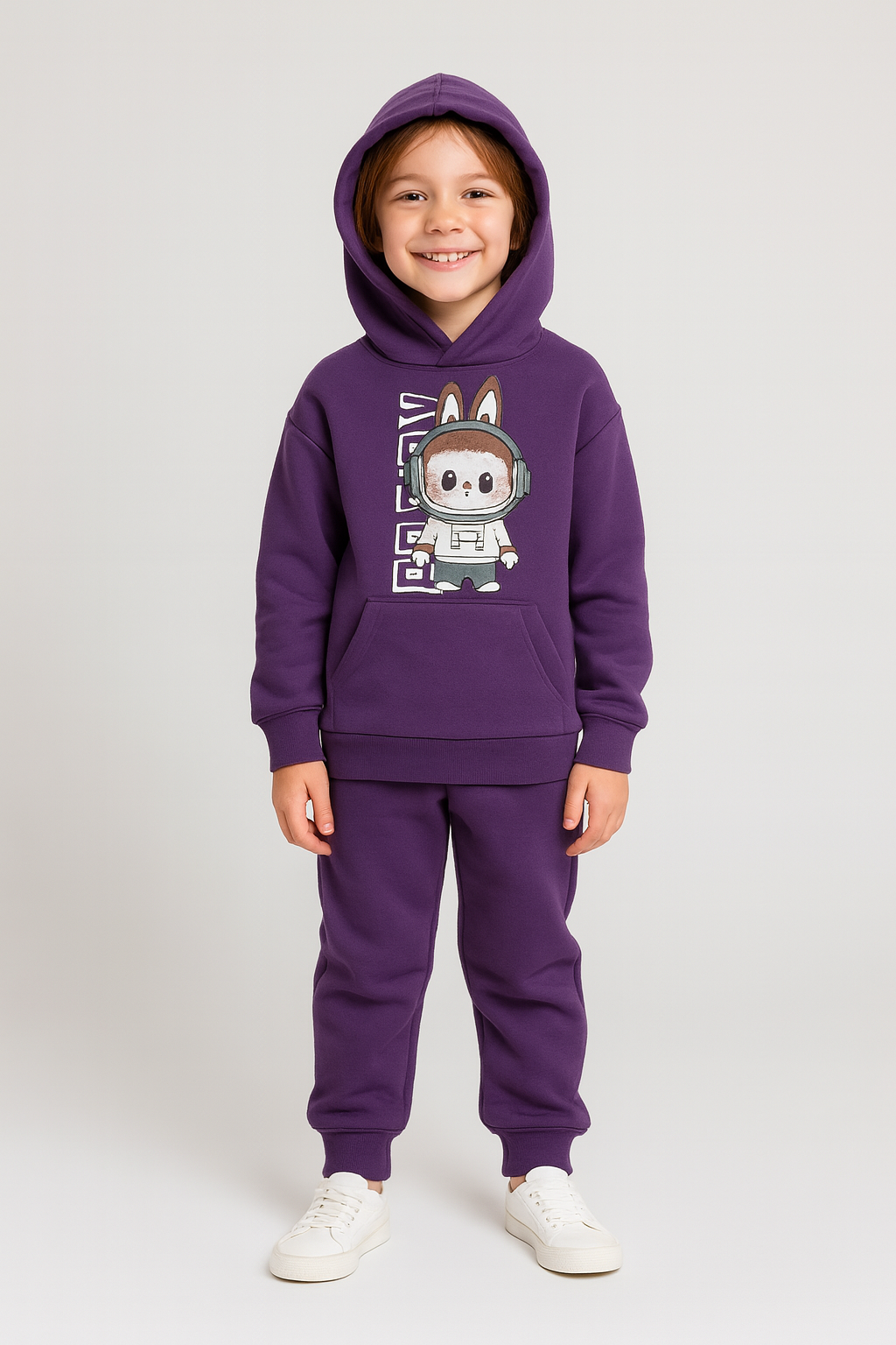Спортивный костюм для девочки LABUBU худые/брюки тринитка с начесом 146 см Фиолетовый (29600488)